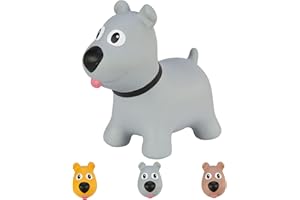 Hoppimals Tootiny Animal Sauteur Gonflable Chien, Animal Sauteur, Jouet Sauteur Gonflable - Développe la motricité - A partir de 12 Mois - avec Pompe à air Incluse