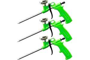 VAILEAL 3 Stück PU Schaumpistole: Bauschaumpistole aus Metall, Bauschaumpistole, Schaumpistole zum Verfüllen und Abdichten, PU Schaumstoff Pistole für den Heim und Bürogebrauch