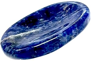 P&R:UK Sodalite Worry Stone for Anxiety Relief, Calming Crystal Palm Stone for Stress, Self-Care, Meditation, Healing, Pocket Comfort Stone, Chakra Balancing, Handheld Soothing Crystal