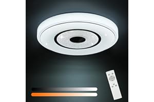 ‎ZMH ZMH Deckenlampe LED Deckenleuchte Schlafzimmer - Schlafzimmerlampe Rund Ø30CM Küchenlampe Sternenhimmel Küche Deckenbeleuchtung 18W Flurlampe Dimmbar mit Fernbedienung für Wohnzimmer Kinderzimmer Flur