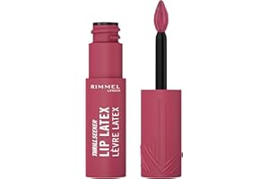 Rimmel London, Thrill Seeker Lip Latex, 300 Main Character, Rossetto liquido, Lucidalabbra, Colore labbra, Rossetto con acido ialuronico, Morbidezza e lucentezza, Vitamina E, Aloe Vera, 6 ml