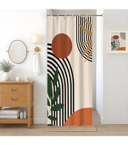 YISURE Cortina De Baño Extra Larga Con 240cm De Caída, Cortina De Ducha Transparente Para Baño, Cortina De Ducha De Plástico PEVA Con Ganchos De Plástico 200x240cm