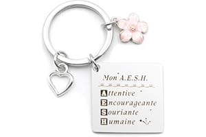 Bluckincle Porte Clef Merci Cadeau Maitresse D'école Cadeau Maitre Professeur Atsem Aesh