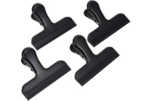 Tomaibaby Black Snack Sealing Clips Set of 4 Stainless Steel Food Bag Clips for Kitchen Storage Chip Bag for Keeping Snacks Fresh and Organized