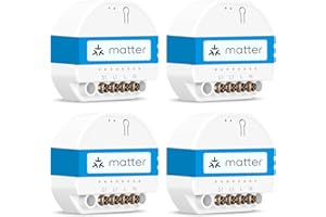 Meross WLAN Schalter Unterputz Matter MSS815, 4 Stück | Neutralleiter erforderlich | Lichtsteuerung & Energieüberwachung | kompatibel mit Apple HomeKit, Alexa, Google Home und Home Assistant