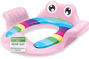 ADRIANO PORCARO AP® I Rosa - Asiento de inodoro para niños I Accesorio de inodoro adecuado para todos los inodoros I Accesorio de inodoro para niños y niñas de 1-7 años I Entrenador de baño, asiento de entrenamiento
