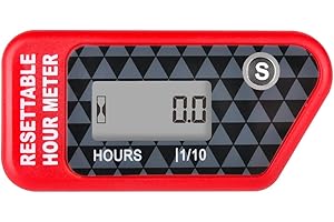 RileyFine RQ-HM016H Betriebsstundenzähler, Wartungserinnerungsfunktion, Datenspeicher, Rasenmäher-Kettensäge, Dirtbike, Motorrad, Marine-Hochdruckreiniger (ROT)