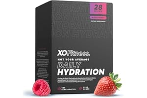 XO Fitness Hydration Sachets | Key Electrolytes Sachets | Immunity Support with Essential Vitamins & Minerals | Zero Sugar & Low Calorie Hydration Multipliers | Mixed Berry (28 Count)