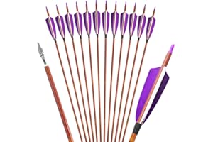 ZSHJGJR 12 Stück 32 Zoll Carbon Pfeile für Bogenschießen Naturfedern Langbogen oder Compoundbögen Carbonpfeile mit Austauschbare