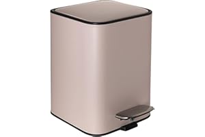Erreke Pattumiera Bagno a Pedale 3L, Cestino Bagno in Acciaio Inossidabile con Coperchio a Chiusura Morbida e Silenziosa, Secchio Interno Estraibile (Sandstone Beige)