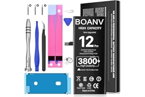 【3800mAh】 Akku für iPhone 12 Pro, Upgraded Boanv Ultra hohe Kapazität A2407 A2341 A2406 A2408, Ersatz für Akku mit professionellen Ersatzwerkzeugen