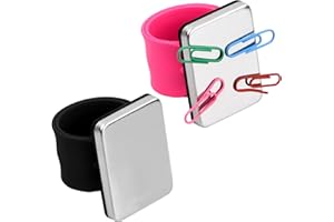 Dibotell Cojín de Costura Magnético, 2 Piezas Cojín Magnético Alfileres de Costura Portátil Cojín de Alfiler Soporte Magnético Alfiletero Magnético de Costura de Muñeca para Bordado de Costura DIY