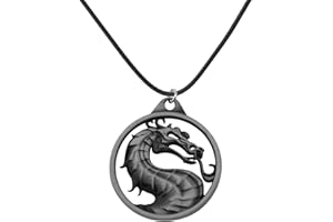 FAADBUK Kombat Vintage Charms Schmuck Kombat Liebhaber Geschenk Kombat Dragon Amulett Halskette & Schlüsselanhänger für Familie Freunde