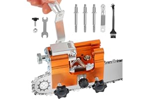 BAFLOVGA Zahnschärfer Sägekettenschärfgerät, Kettensäge Schärfgerät mit Brush, Tragbar Handkurbeln Kettensägenschärfer, Kit Kettenschärfgerät für alle Arten von Elektrische Kettensägen (Orange)