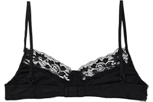 YiZYiF Mens Sissy Lace Lingerie Bralette Wire-Free Bra Top Crossdress Underwear