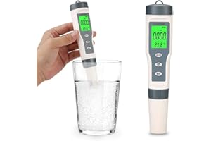 Cafopgrill TDS Meter, 3 in 1 Portable Digital TDS PH TEMP Meter Aquarium Pool Water Quality Testing Pen Water Purity Filter Accurate Monitor