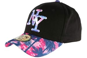 HIP HOP HONOUR Casquette Enfant Rose et Bleue Fashion Hawai Baseball NY de 7 à 12 Ans - Taille: Taille Unique - Couleur: Rose - Garçon