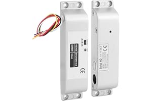 CUEI Cerradura de Perno de Caída Eléctrica, Cerradura de Puerta Electrónica Magnética de Modo DC 12V/24V NC con Retardo de Tiempo, Cerradura de Mortaja Eléctrica para Sistema de Control de Acceso