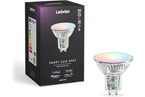 ‎LEDVION Ledvion 4er-Pack Smart RGB+CCT GU10 LED Spot, WLAN Beleuchtung, Wifi Leuchte, Dimmbar, 5W, 345 Lumen, Kompatibel mit u.A. Alexa und Google Home