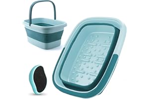 shirylzee Faltbares Fußbad mit Massagefunktion, Fußbad mit Massagefunktion, faltbares tragbares Fußbad mit Griff, perfekt zum Einweichen von Füßen und Knöcheln Foot Soaks