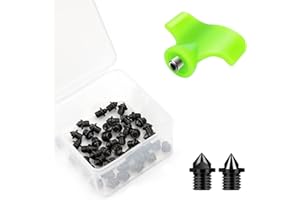 Lejof 3,2 mm 1/8 Zoll Spurspikes, 50 Stück Hartstahlspikes für Laufschuhe, Lauf- und Langlaufspikes mit Spike Schraubenschlüssel, Ersatzspikes für Sprint Sport Kurze Laufschuhe