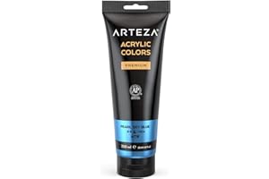 ARTEZA Vernice acrilica metallizzata, Pearl Sky Blue A224, tubo da 250 ml, pigmento ricco, non sbiadisce, vernice non tossica per artisti e pittori di hobby, forniture d'arte per pittura su tela