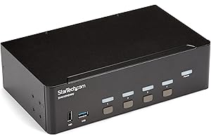 StarTech.com Switch Conmutador KVM de 4 Puertos HDMI - 4K de 30Hz - de Pantalla Doble