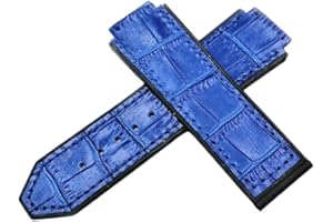 ROUHO reloj Correa de cuero genuino de 25 x 19 mm Accesorios de reloj Banda de reloj de pulsera para HUB-LOT B-I-G B-A-N-G Fu-sion Series