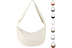 APMGONT Corduroy Crescent Bag for Women, Corduroy Hobos Crossbody Bag, Cross body Dumpling Bag with Adjustable Shoulder Strap for Travelling, Work, School and Daily Use