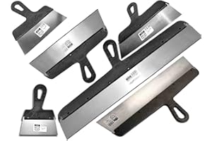 Proper Tools 6 PCS - DRYWALL TAPING, FILLING KNIFE, KNIVES, SCRAPER, PLASTERING SPATULA, SET