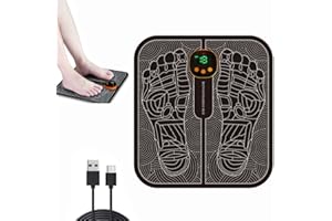 WUGEIN Masajeador de Pies Eléctrico, EMS para Masaje de pies, 8 Modos, 19 Niveles de Intensidad, Masajeador de Piernas Portátil, Aliviar el Dolor y la Circulación Sanguínea (Negro)