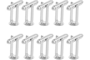 Skyllc® 10pcs 8mm fai da te semplice rotondo flatback pad vuoto gemelli camicia da uomo gemelli monili che fanno risultati accessori