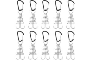 Morobor Lot de 10 piquets d'ancrage Coupe-Vent en Alliage d'aluminium avec Boucle à Ressort pour Camping en Plein air
