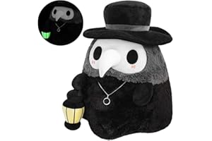SUPYINI Plague Doctor Plüschtier, Luminous Halloween Cosplay Puppe, Weiches Liebespaar Doll Party Tanzrequisiten für Zuhause, 20cm