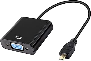 XMSJSIY Adaptador de audio micro HDMI a VGA 1080p Full HD Micro HDMI macho a VGA hembra, interfaz para monitores de escritorio, proyectores, portátiles, tabletas