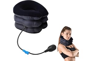 VOSSOT Cervical Neck Traction Device, Hals Zugvorrichtung blau, Nackenstütze, neck brace, Nackenkissen, Verstellbares Nackenmassagegerät für die Entlastung der Halswirbelsäule Druck, Kopf-und Nackenstrecke
