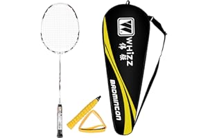BAIHUALIN Whizz Carbon Graphite Badminton Racket (87g, 24 lbs) with Carrying Bag, Grip Tape Included