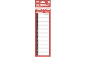 CARDS GALORE ONLINE 2026 Slim One Column Month To View Spiral Bound Wall Planner Calendar