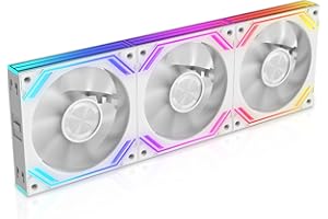 iHTP G120PRO 120mm ARGB Case Fan, Daisy-Chain Connection, up to 1850RPM CPU Fan 3-Pack(White)