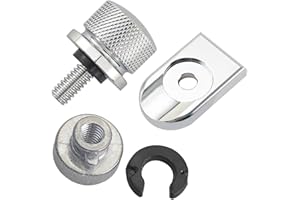 EIHI Boulon Selle de Moto en Aluminium,Vis de Selle avec Cache en Aluminium Argent pour Harley Davidson Dina Street Bob 1996-2015,Fat Boy,Electra Glide,Street Glide etc.(Argent)