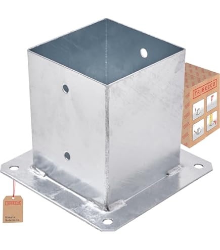 4 Stuks Paalhouder, Paalpunthouder, 91x91x750mm, Inslag-paalvoet Voor Vierkante Houten Palen Thermisch Verzinkt Staal Gezu Impex