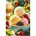 Ice Cream Wall Sticker - Ice Cream Wall Sticker for Restaurant - Colourful ice Cream - Ice Cream Wall Sticker for Advertisement - Large Size - 300GSM - Glossy -Strong Adhesive
