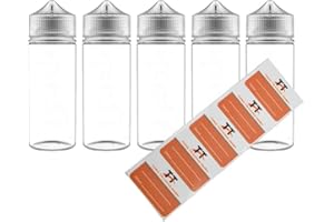 Chubby Gorilla V3 5 x PET Flaschen inkl. 5 TORG-TRADING-Etiketten - Liquidflaschen, Unicorn Bottle, Stiftflaschen, Leerflaschen, Tropfflaschen, Dosierflaschen (120ml, Transparent)