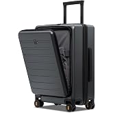 LEVEL8 Suitcase Cabin Compartment PC Rigid TSA 4Wheels 55cm, 38L, Grey | 4 wheels Silence,Polycarbonate