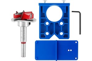 Bestgle 35mm Charnière Gabarit Ensembles de Forets Gabarit de Charnière Dissimulé Gabarit de Perçage Charniere Trou de Positionneur de Bits pour Charnières de Placard et Plaques de Montage