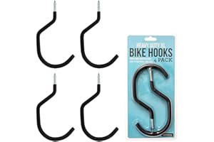 Impresa Bike Hooks for Garage Ceiling & Wall 4-Pack - Heavy-Duty Bicycle Hangers - 7 x 4 in Galvanized Steel with Non-Marring Coating - Wall-Mount Storage - 100 lbs Capacity