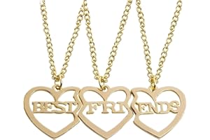 QEQSHQO 3pcs BFF Freundschaftskette Halskette Beste Freunde für immer Mädchen Geburtstagsgeschenk Anhänger Kette Geschenk