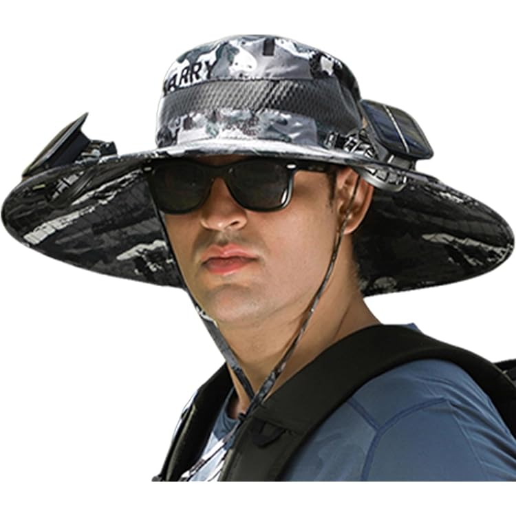 Sonnenhut Mit Ventilator & Solar - UV-Schutz Mit USB-Ladung Für Outdoor