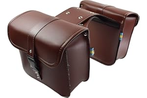 HDBUBALUS Motorcycle Saddlebags Leather Tool Bag Side Pouch Fit for Harley Yamaha Kawasaki Suzuki Indian Brown