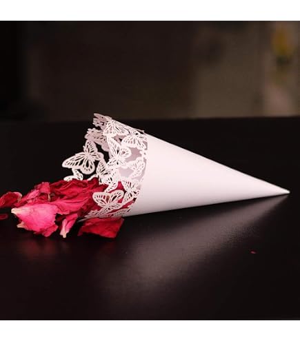 20X LINO ROSSO Cono quadrifoglio portaconfetti 15.5cm BOMBONIERA LAUREA